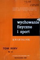 Kwartalnik "Wychowanie fizyczne i sport" Tom XXXV nr 4/1991