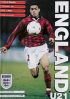 Program Anglia - Czechy U-21 mecz towarzyski (17.11.1998)