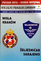 Program Wisła Kraków - Żeljeznicar Sarajewo Puchar UEFA (24.08.2000)