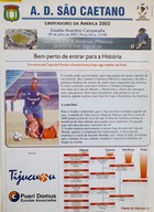 Program mecz AD Sao Caetano - America Meksyk, półfinał Copa Libertadores (9.7.2002)