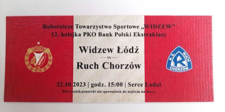 Bilet Kolekcjonerski Mecz Rts Widzew D Ruch Chorz W Pko Bp