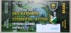 Bilet GKS Katowice - Szombierki Bytom IV liga (07.06.2006)