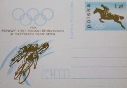 Karta pocztowa 1924 Pierwszy start polskiej reprezentacji w Igrzyskach Olimpijskich
