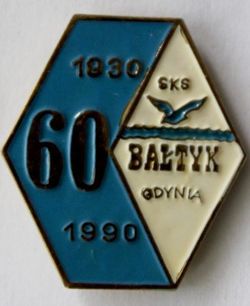 Odznaka 60 lat SKS Bałtyk Gdynia 1930-1990 (lakier)