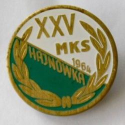 Odznaka XXV lat MKS Hajnówka (PRL, emalia)