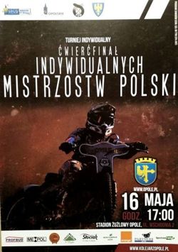 Program Ćwierćfinał Indywidualnych Mistrzostw Polski na żużlu (16.05.2013, Opole)