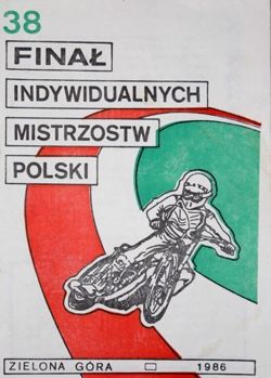 Program Finał Indywidualnych Mistrzostw Polski na żużlu (Zielona Góra 14.09.1986)