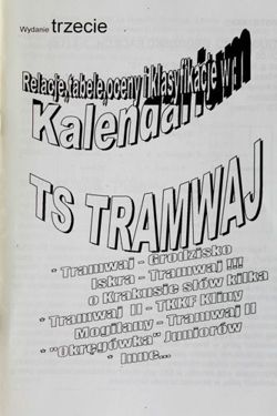 Program Kalendarium TS Tramwaj Kraków (sezon 2000/2001) wydanie trzecie