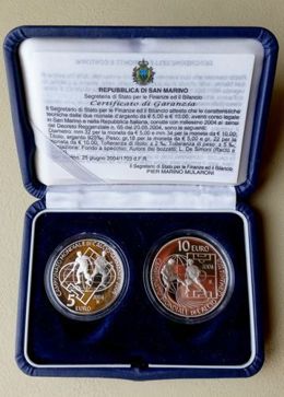 Srebrne monety Mistrzostwa Świata 2006 (San Marino) z certyfikatem
