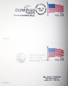 2 karty pocztowe FDC XV Zimowe Igrzyska Olimpijskie Calgary 1988 (USA)