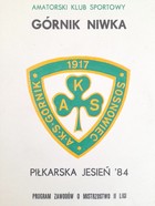 Informator AKS Górnik Niwka. Piłkarska Jesień 1984
