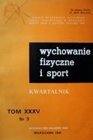 Kwartalnik "Wychowanie fizyczne i sport" Tom XXXV nr 3/1991