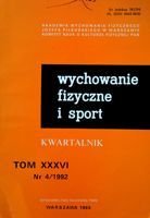 Kwartalnik "Wychowanie fizyczne i sport" Tom XXXVI nr 4/1992