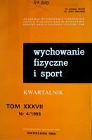 Kwartalnik "Wychowanie fizyczne i sport" Tom XXXVII nr 4/1993