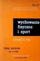Kwartalnik "Wychowanie fizyczne i sport" Tom XXXVIII nr 3/1994