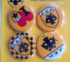 Odznaki-buttony AEK Ateny - 4 sztuki (produkt oficjalny)