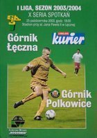 Program Górnik Łęczna - Górnik Polkowice I liga (25.10.2003)