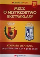 Program Korona Kielce - Lech Poznań T-Mobile Ekstraklasa (19.10.2014)