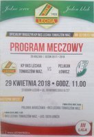 Program Lechia Tomaszów Mazowiecki - Pelikan Łowicz III liga (29.04.2018)