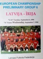 Program Łotwa - Irlandia eliminacje Mistrzostw Europy (07.09.1994)