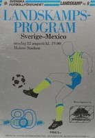 Program Szwecja - Meksyk, mecz towarzyski (22.08.1984)