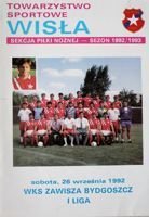 Program Wisła Kraków - Zawisza Bydgoszcz I liga (26.09.1992)
