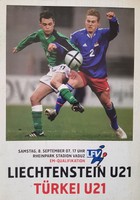 Program meczowy Liechtenstein U21 - Turcja U21 (eliminacje Euro 2009 U21, 08.09.2007)