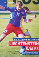 Program meczowy Liechtenstein U21 - Walia U21 (eliminacje Euro 2019 U21, 05.10.2017)