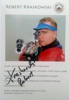 Zdjęcie z autografem Robert Kraskowski, strzelectwo (olimpijczyk Barcelona 1992, Atlanta 1996, Pekin 2008)