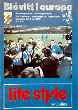 Program mecz IFK Goeteborg - Hamburger SV, Finał Pucharu UEFA (5.5.1982)