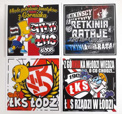 Naklejki vlepki ŁKS Łódź kibice (4 sztuki)