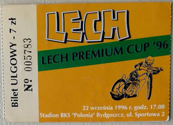 Bilet Turniej Lech Premium Cup (Bydgoszcz 22.09.1996)