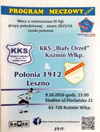 Program mecz KKS Biały Orzeł Koźmin Wlkp. - Polonia 1912 Leszno, IV liga (9.10.2016)
