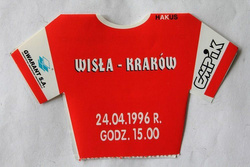 Bilet Polonia Warszawa - Wisła Kraków II liga (24.04.1996)