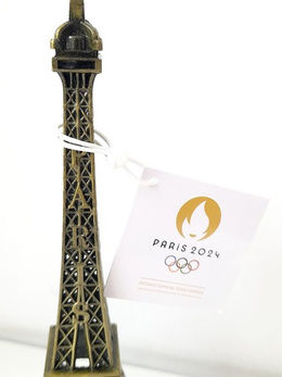 Miniatura Wieża Eiffla 3D Igrzyska Olimpijskie i Paraolimpijskie Paryż 2024, 22 cm (produkt oficjalny)