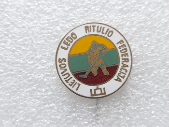 Odznaka Litewska Federacja Hokeja na Lodzie, stara (emalia)