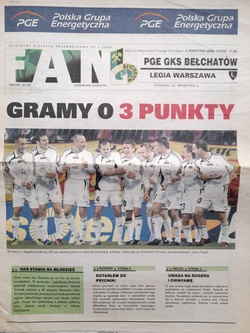 Magazyn Fan. Oficjalny Biuletyn Meczowy PGE GKS Bełchatów - Legia Warszawa Orange Ekstraklasa (06.04.2008)