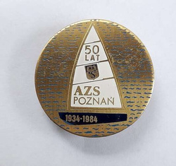 Odznaka 50 lat AZS Poznań 1934-1984 (PRL, lakier)