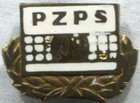 Odznaka Polski Związek Piłki Siatkowej z wieńcem (PRL, emalia)