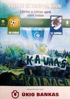 Program FBK Kowno - Sampdoria Genua Puchar UEFA (02.10.2008)