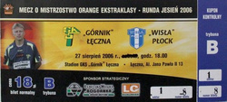 Bilet Górnik Łęczna - Wisła Płock Orange Ekstraklasa (27.08.2006)