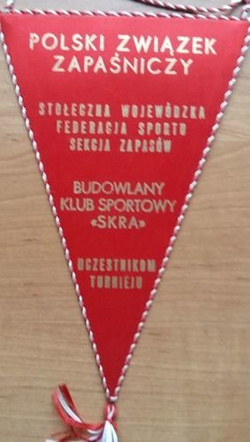 Proporczyk XV Międzynarodowy Turniej Zapaśniczy Warszawa 1976 Polski Związek Zapaśniczy