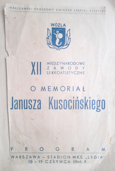 Program XII Międzynarodowe Zawody Lekkoatletyczne o Memoriał Janusza Kusocińskiego (1966)