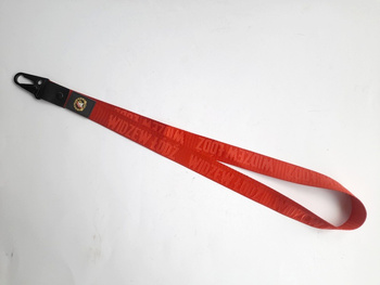 Smycz Widzew Łódź czerwona z metalowym karabińczykiem (produkt oficjalny)