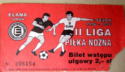 Bilet Elana Toruń - Miedź Legnica II liga (wiosna 1997)