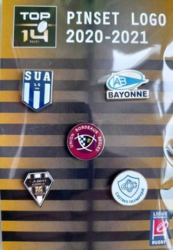 Zestaw 5 odznak Ligue Nationale Rugby Top 14 (produkt oficjalny)