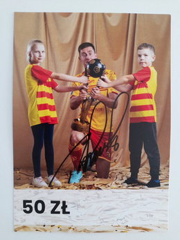 Zdjęcia Jagiellonia Białystok drużyna sezon 2024-25 z oryginalnymi autografami - zestaw 13 sztuk (produkt oficjalny)