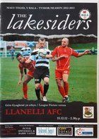 Program Bala Town - Llanelli AFC Premier League (15.12.2012)