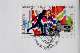 Koperta FDC Sztafeta znicza olimpijskiego Zimowe Igrzyska Lillehammer 1994 (Norwegia)