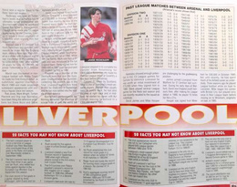 Programy ligowe Arsenal Londyn 1981-2015 Manchester United, Liverpool FC, Chelsea, West Ham (5 sztuk)